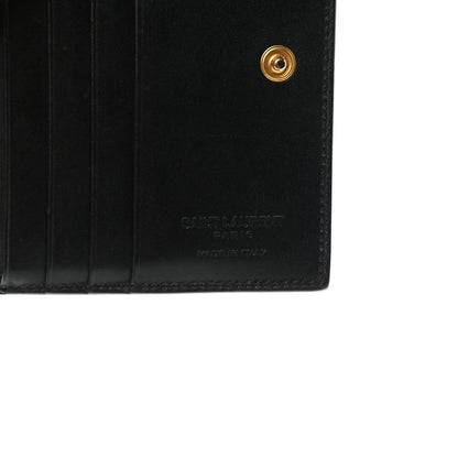 Saint Laurent Smooth Calfskin Compact Wallet Black 6 of 17