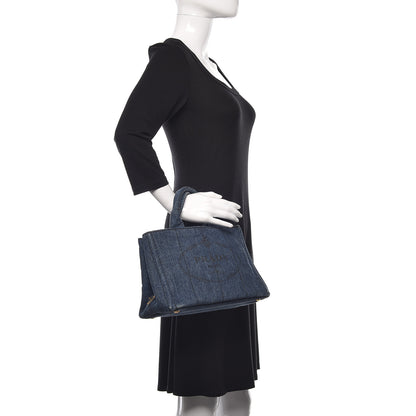 Prada Denim Logo Tote Avio 2 of 15