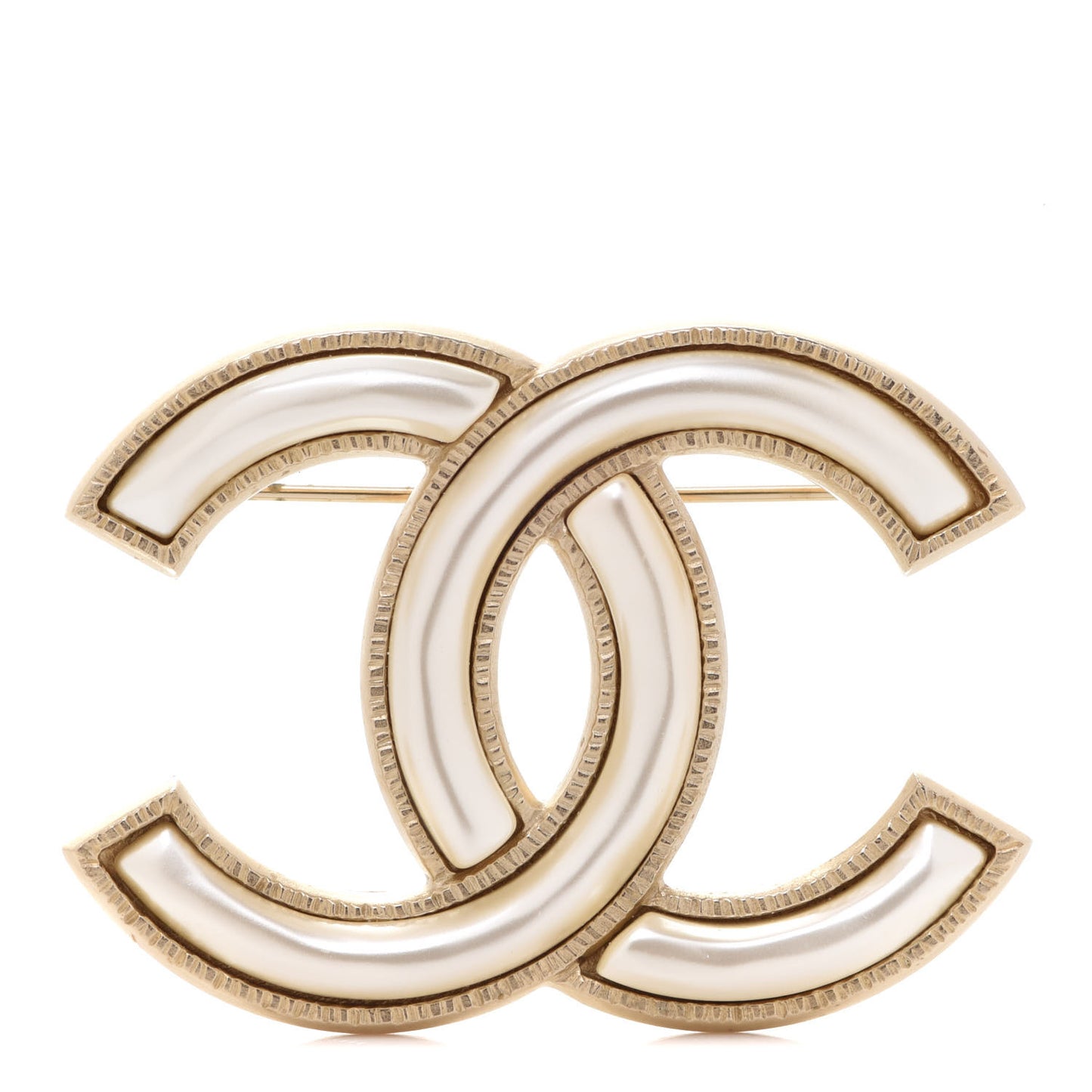Pearl CC Brooch Gold Pearly White