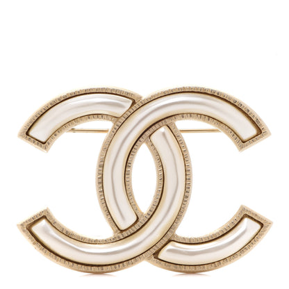 Chanel Pearl CC Brooch Gold Pearly White 1 of 5