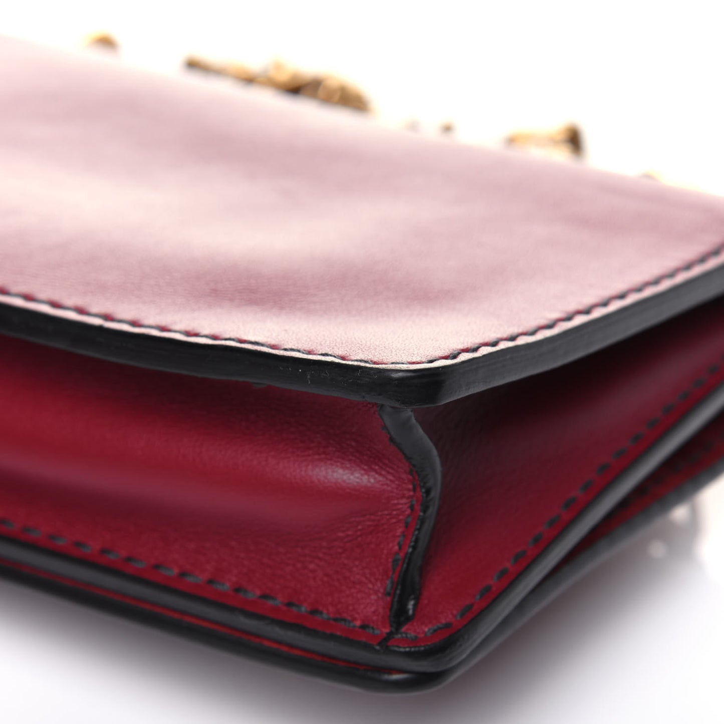 Calfskin Mini J'Adior Chain Flap Bag Red