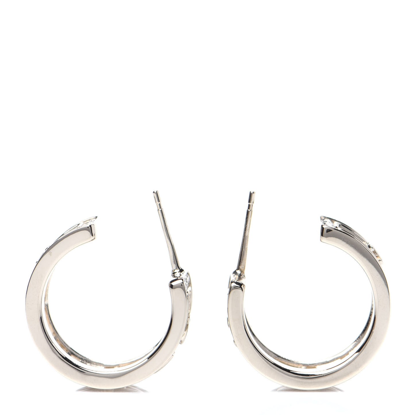 Metal Crystal Bow-tiful CC Hoop Earrings Gold