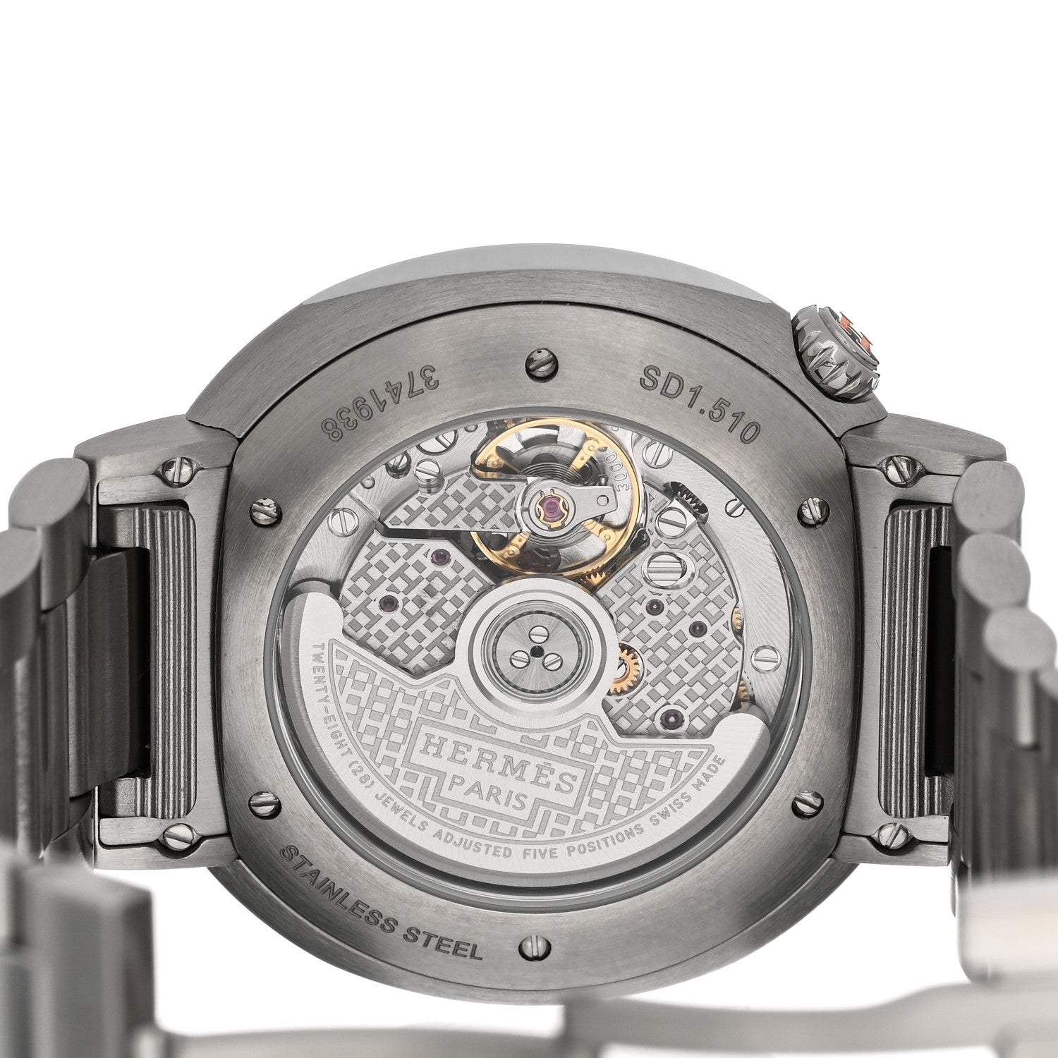 Hermes Stainless Steel 36mm Cut Automatic Watch 4 of 5