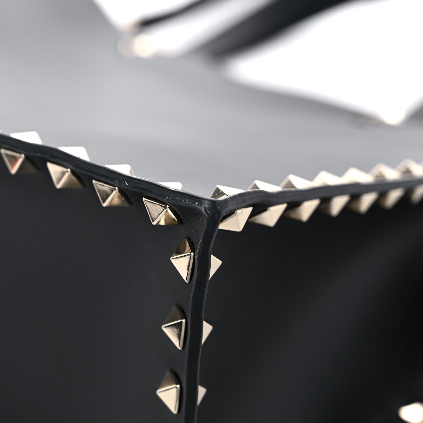 Calfskin Rockstud Vertical Tote Black