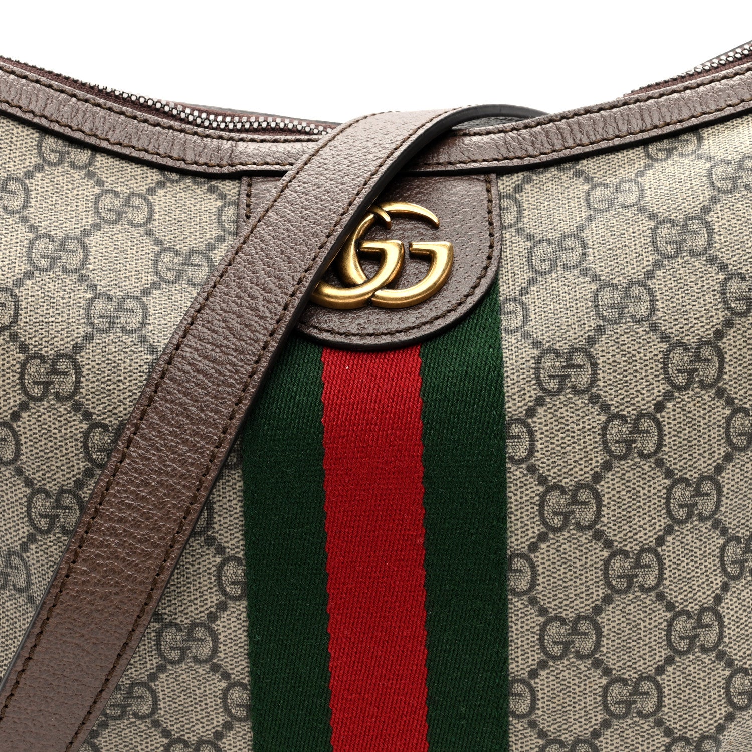 Gucci GG Supreme Monogram Web Small Ophidia Half Moon Hobo Brown 8 of 10