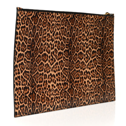Saint Laurent Calfskin Leopard Printed Medium Zip Clutch 3 of 9