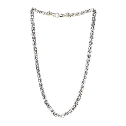 David Yurman Sterling Silver 14K Yellow Gold 6mm Wheat Chain Necklace 3 of 5