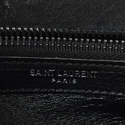 Saint Laurent Sheepskin Matelasse Chevron Monogram Medium College Bag Black 6 of 10