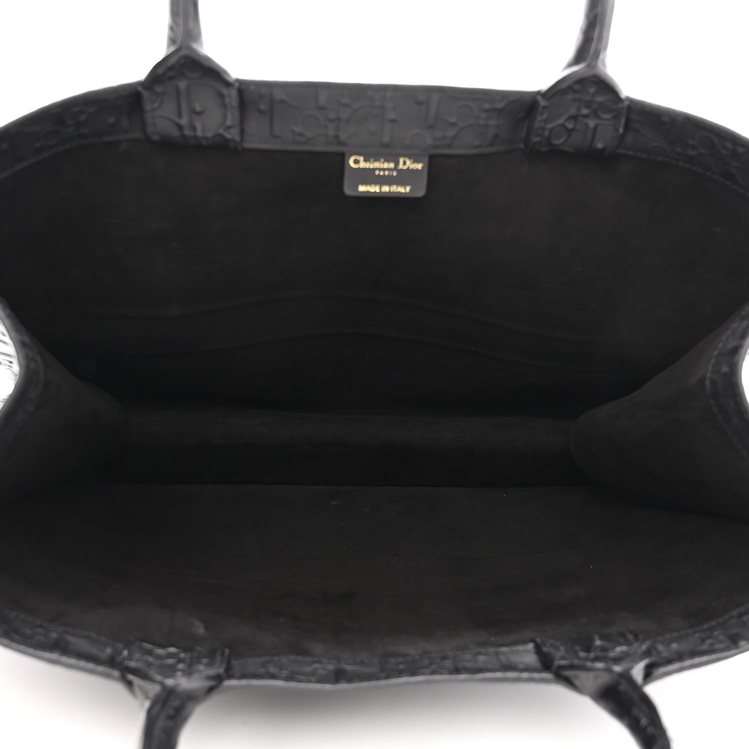 Christian Dior Oblique Calfskin Embossed Large Book Tote Black 5 of 11