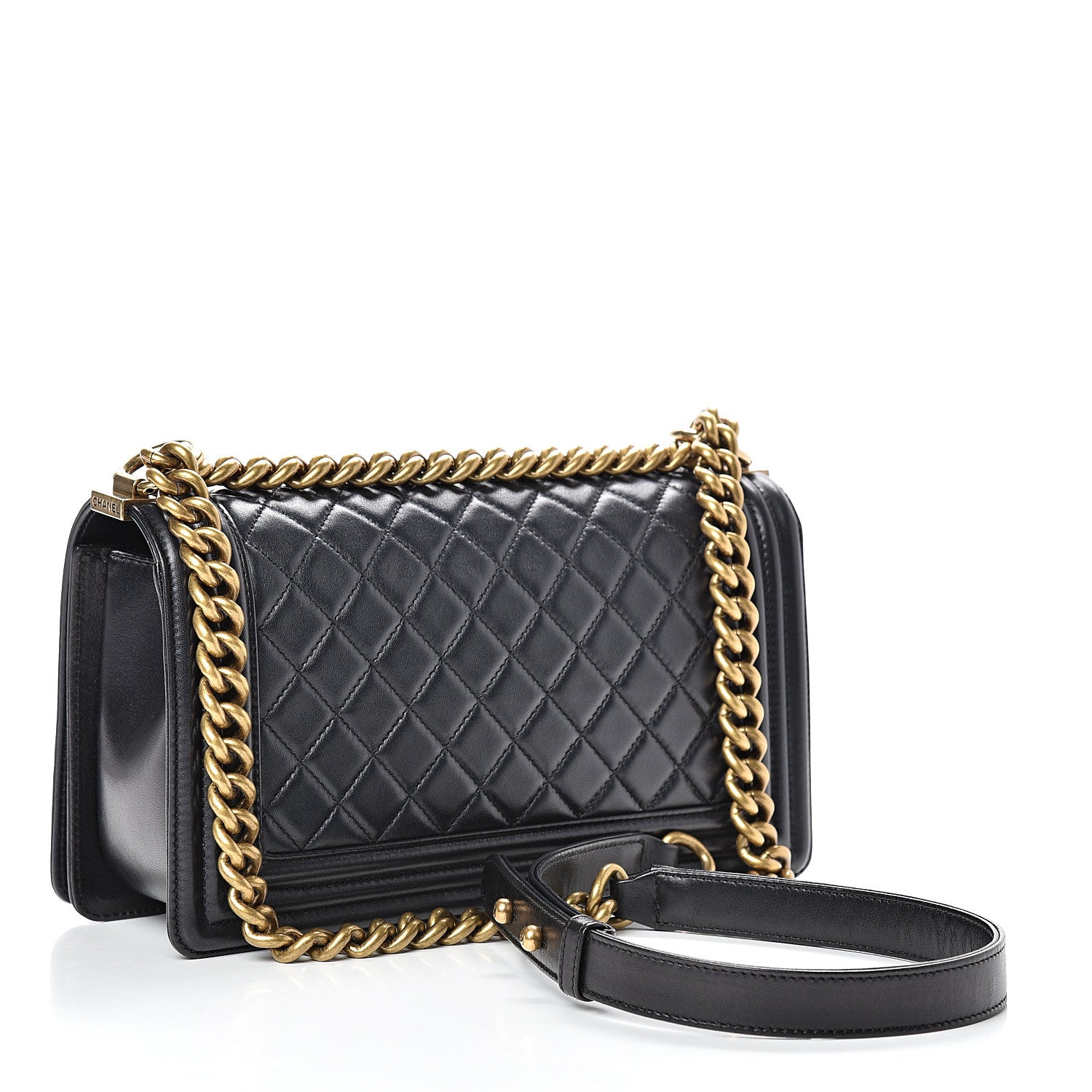 Chanel Lambskin Quilted Medium Boy Flap Black 2 of 14