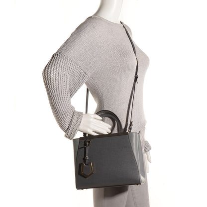 Fendi Vitello Elite Petite 2Jours Tote Grigio Grigio Chiaro 2 of 10