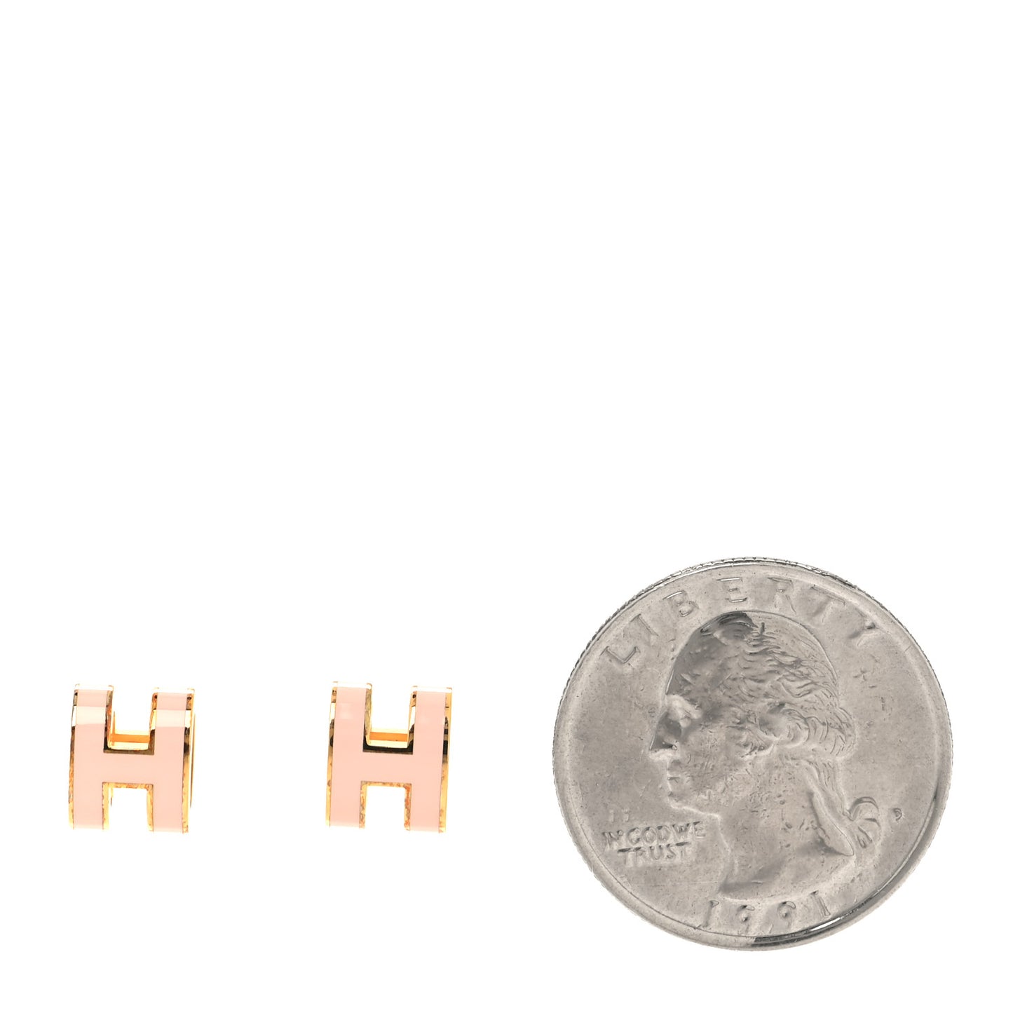 Gold Lacquered Mini Pop H Earrings Mauve Sylvestre