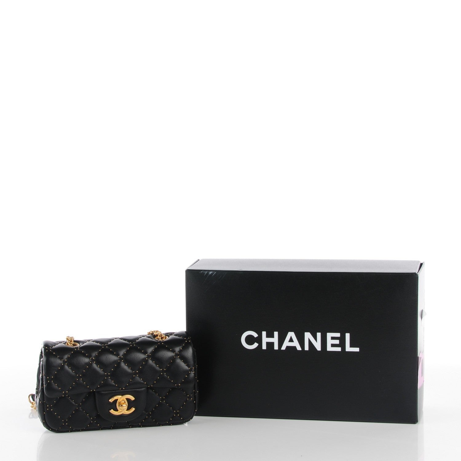 Chanel Lambskin Quilted Extra Mini Beaded Flap Black 9 of 9