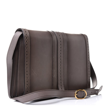 Gucci Calfskin Duilio Brogue Crossbody Bag Grey 2 of 14