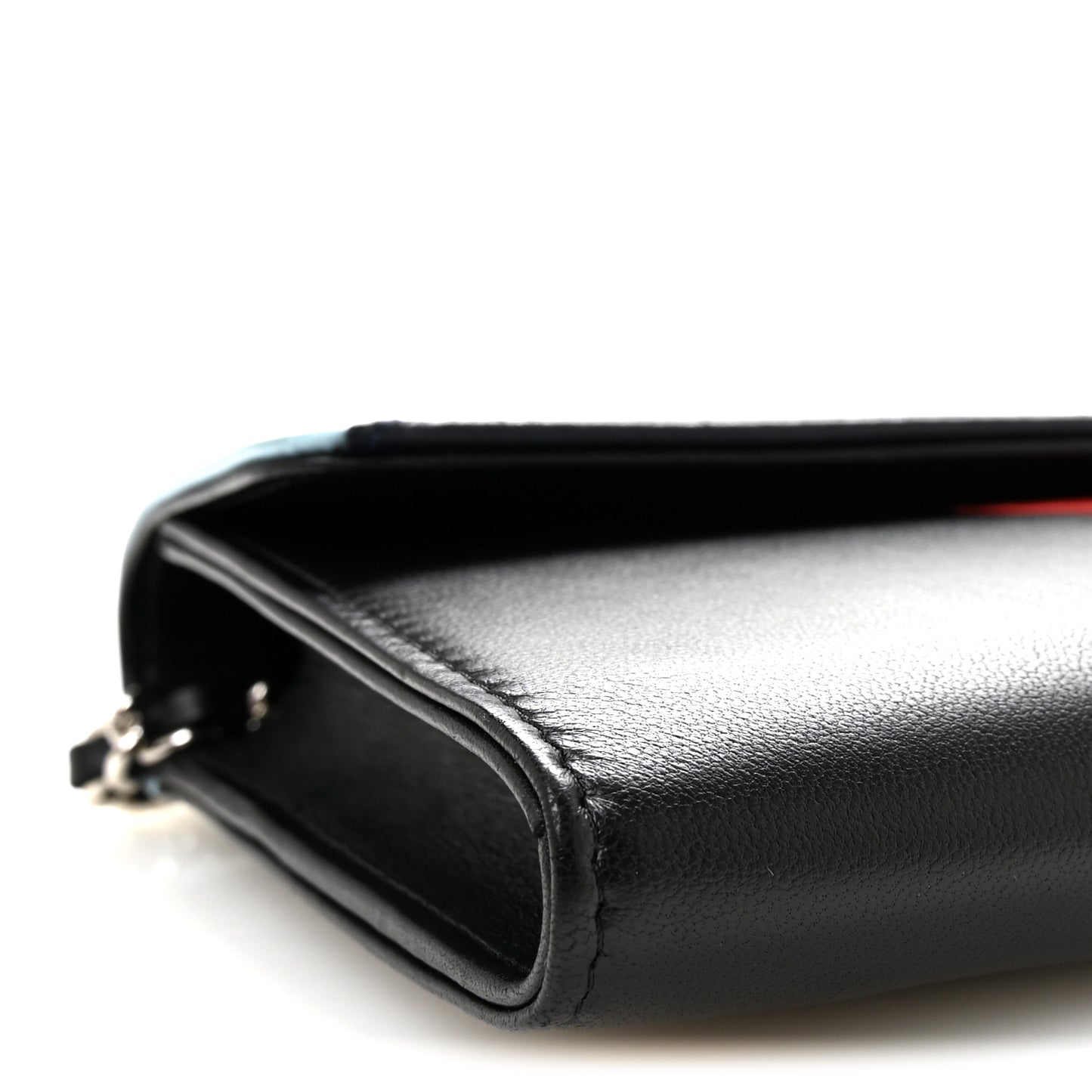 Lambskin Airlines Wallet On Chain WOC Blue Black Red