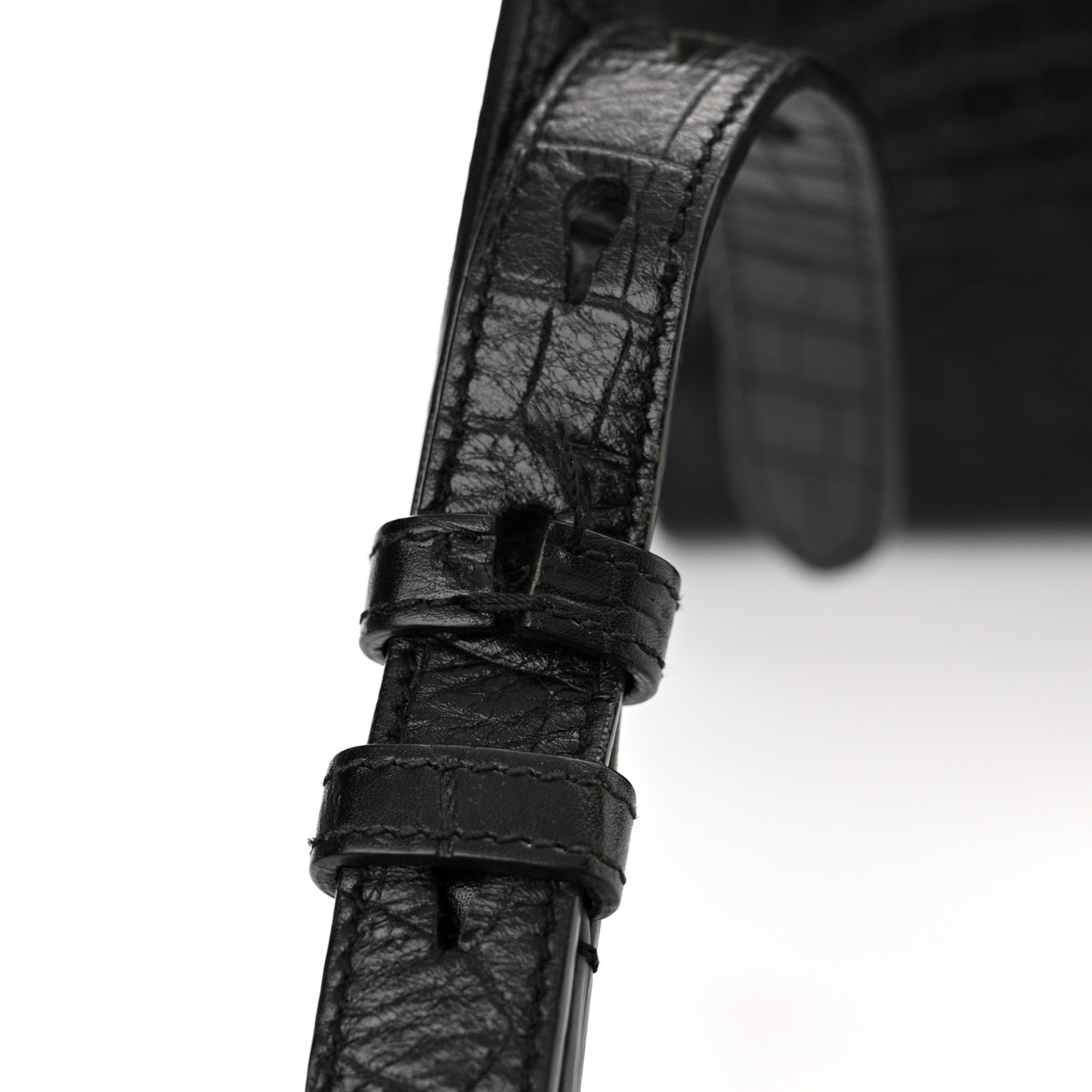 Calfskin Crocodile Embossed Small Supple Sac de Jour Black