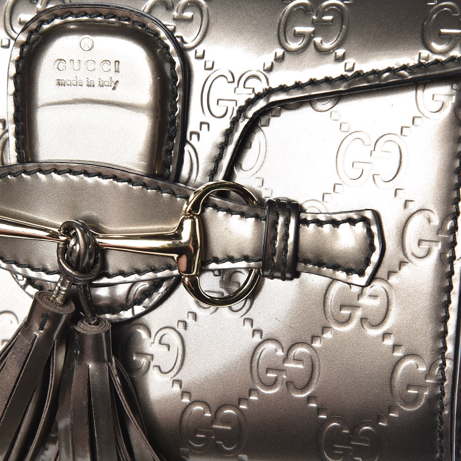 Gucci Shine Guccissima Mini Emily Chain Shoulder Bag Sasso 14 of 15