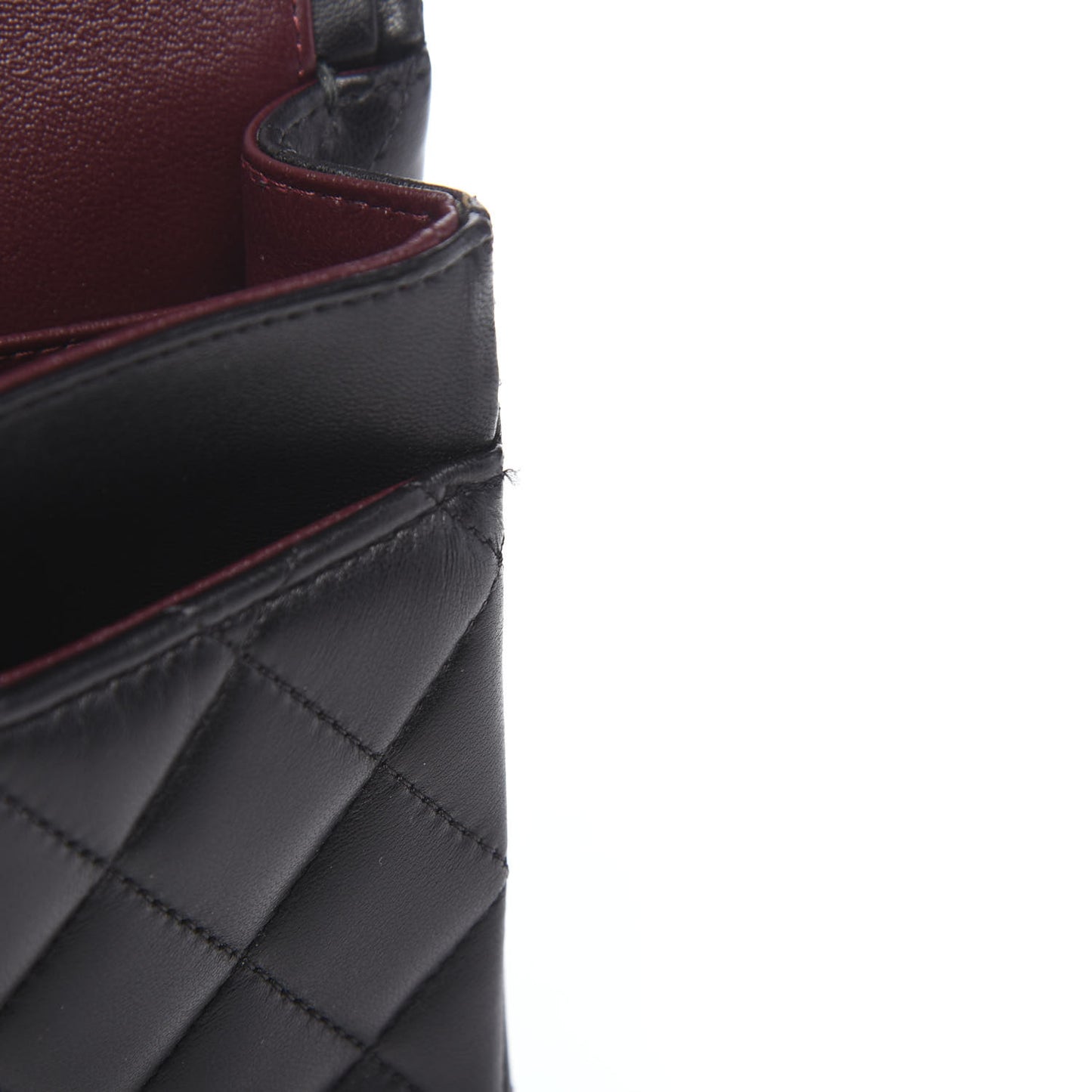 Lambskin Quilted Medium Double Flap Black