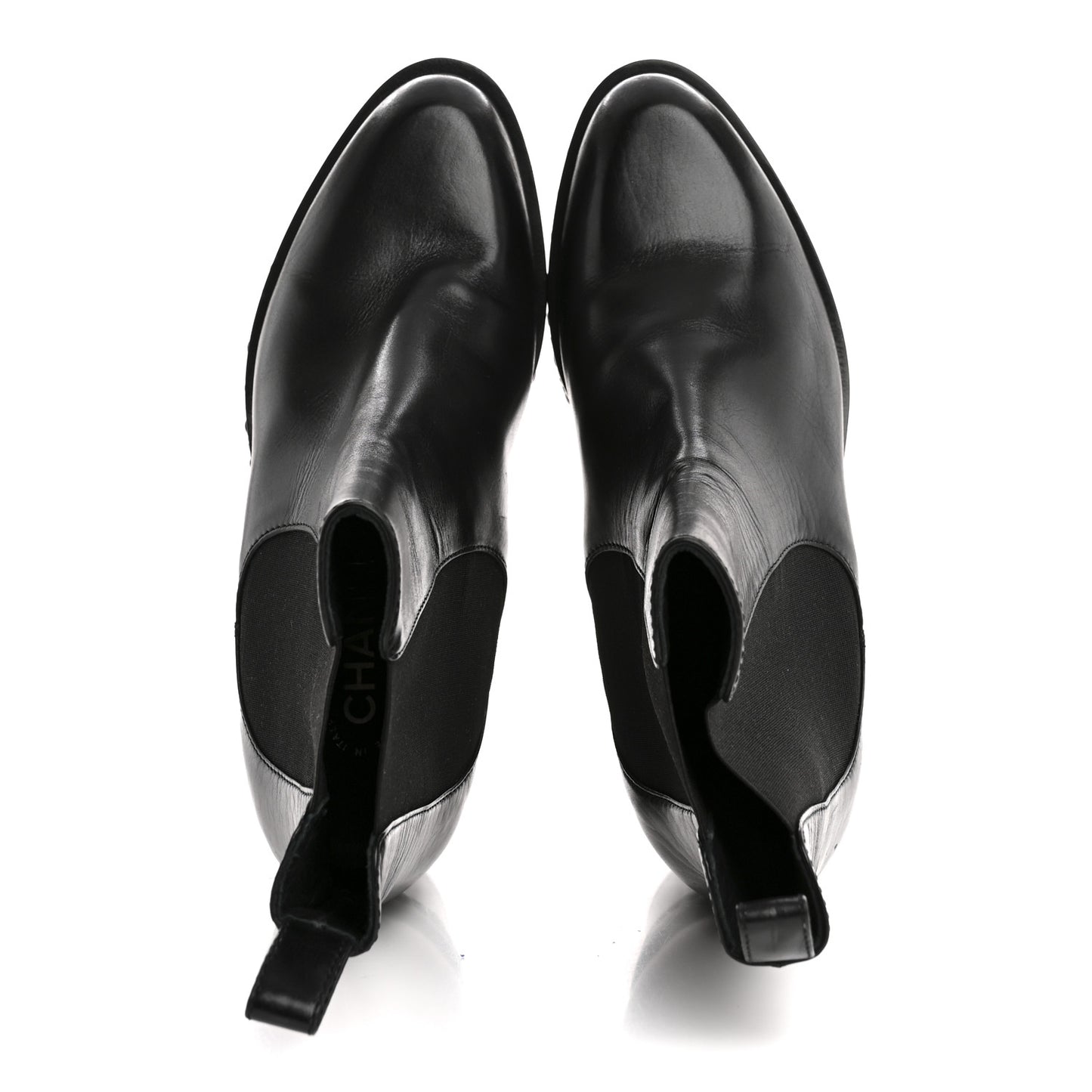 Calfskin Chain Around Chelsea Boots 39.5 Black