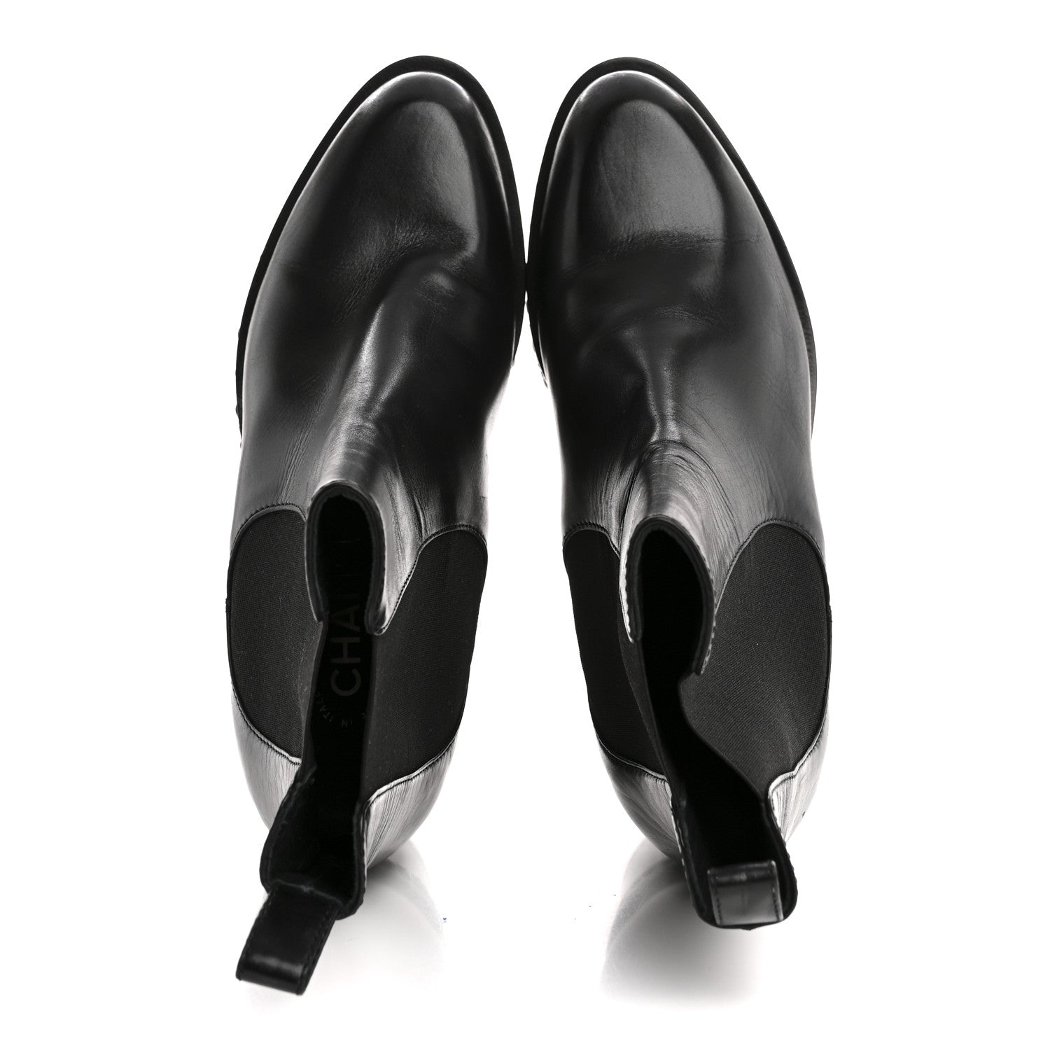 Chanel Calfskin Chain Around Chelsea Boots 39.5 Black 2 of 9