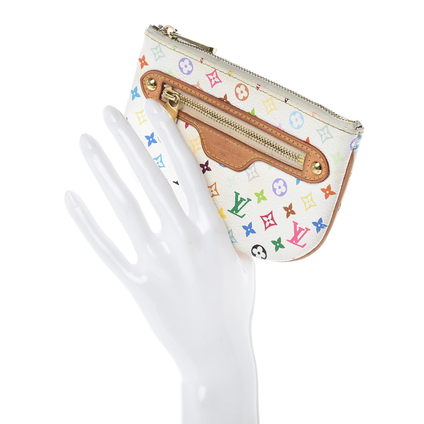 Monogram Multicolor Pochette Plate MM White