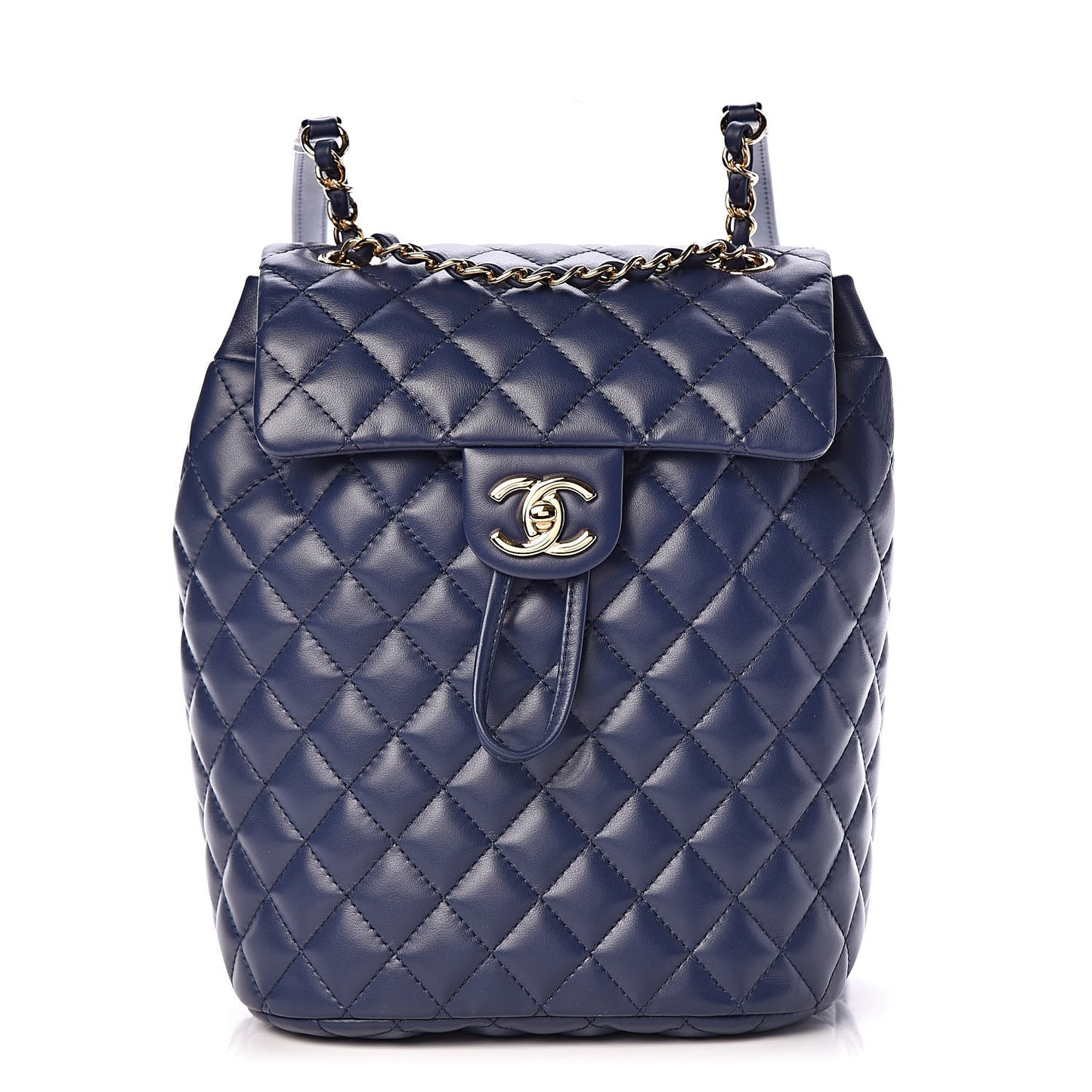 Lambskin Quilted Small Urban Spirit Backpack Navy