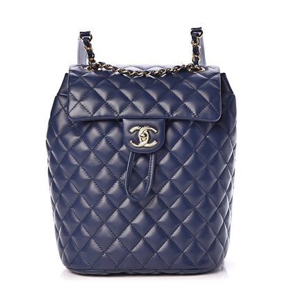 Chanel Lambskin Quilted Small Urban Spirit Backpack Navy 1 of 11