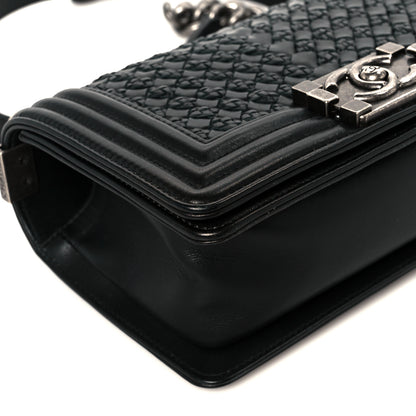 Chanel Lambskin Braided Woven Small Boy Flap Black 9 of 11