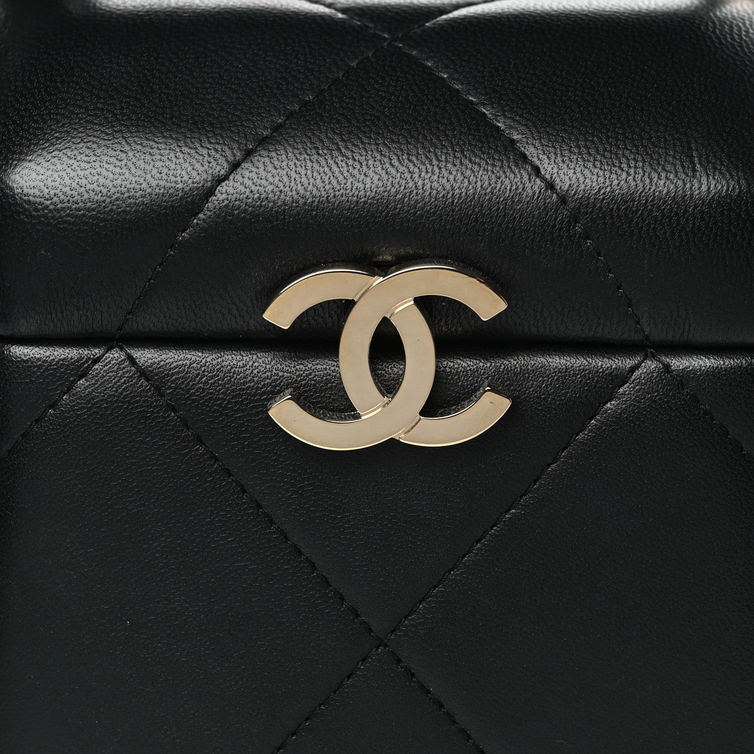 Chanel Lambskin Quilted Vendome Case Black 8 of 10