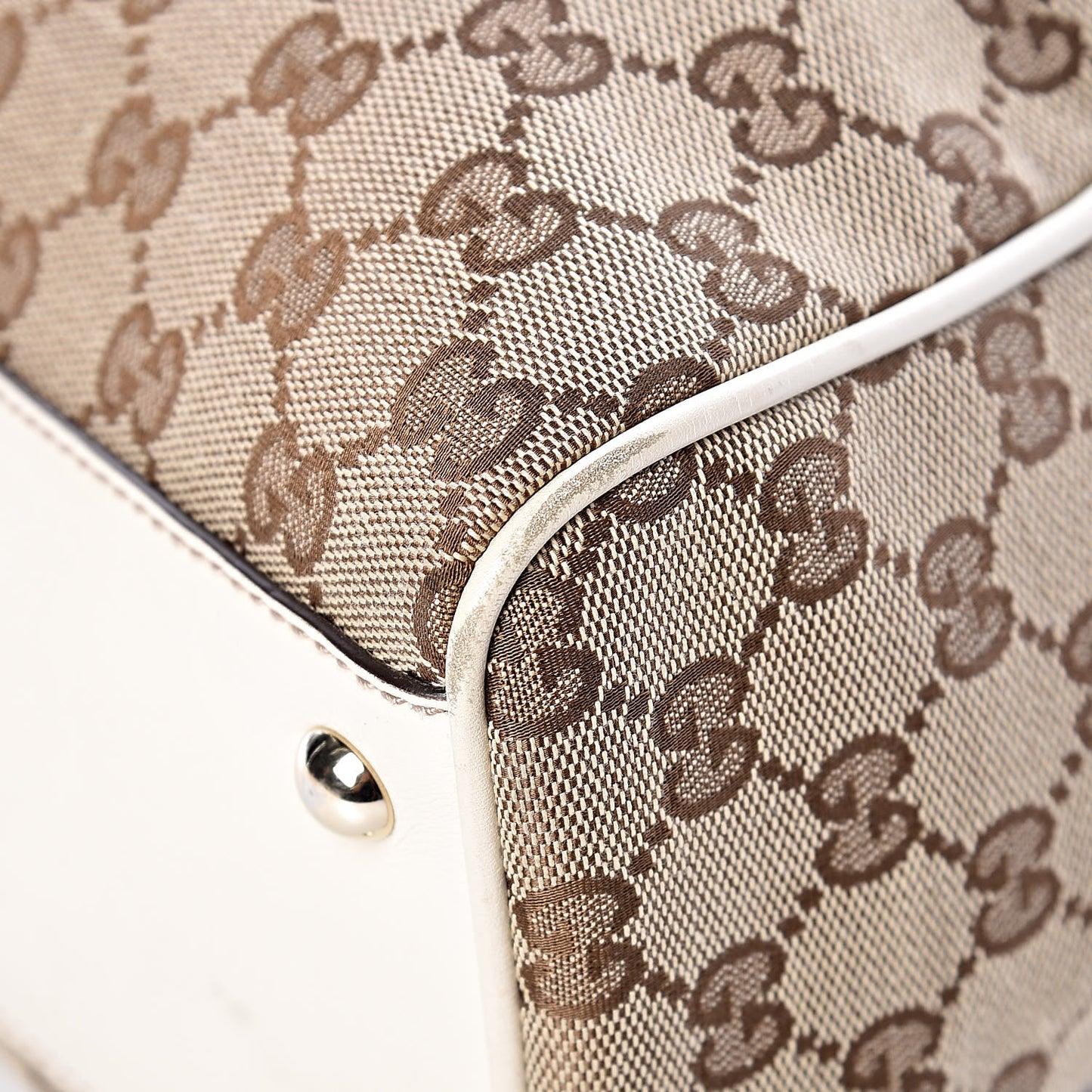 Monogram Medium Peggy Braided Tote Off White