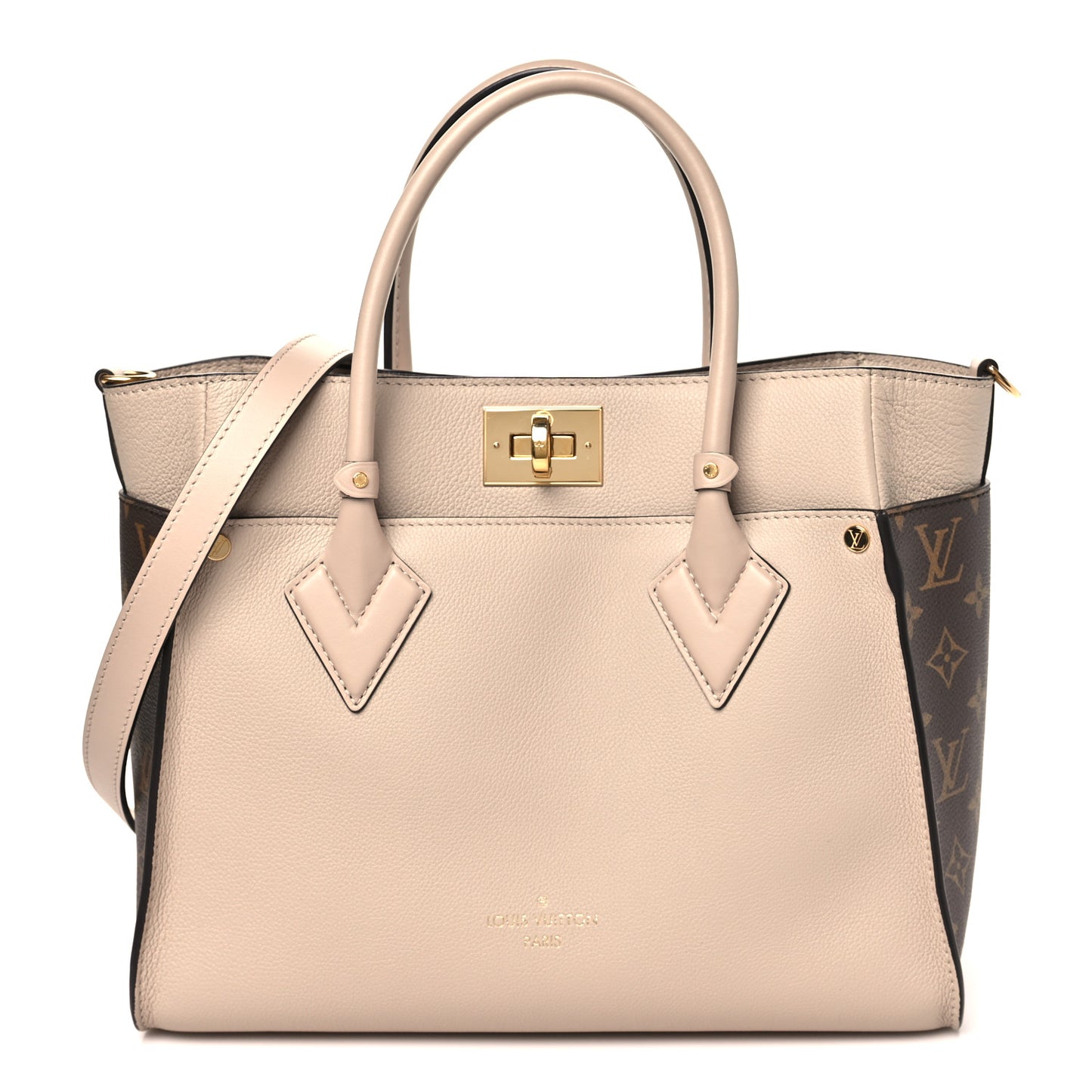Calfskin Monogram On My Side MM Greige