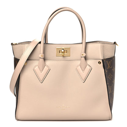 Louis Vuitton Calfskin Monogram On My Side MM Greige 1 of 9
