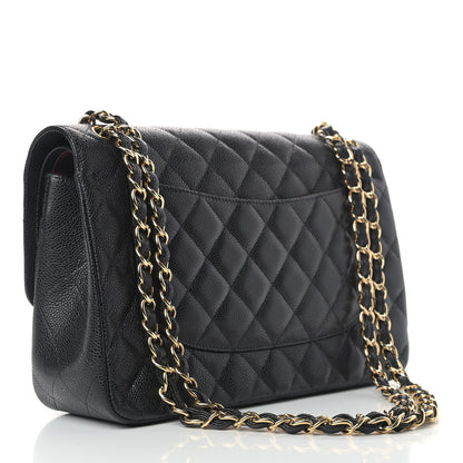 Chanel Caviar Quilted Jumbo Double Flap Black 3 of 9
