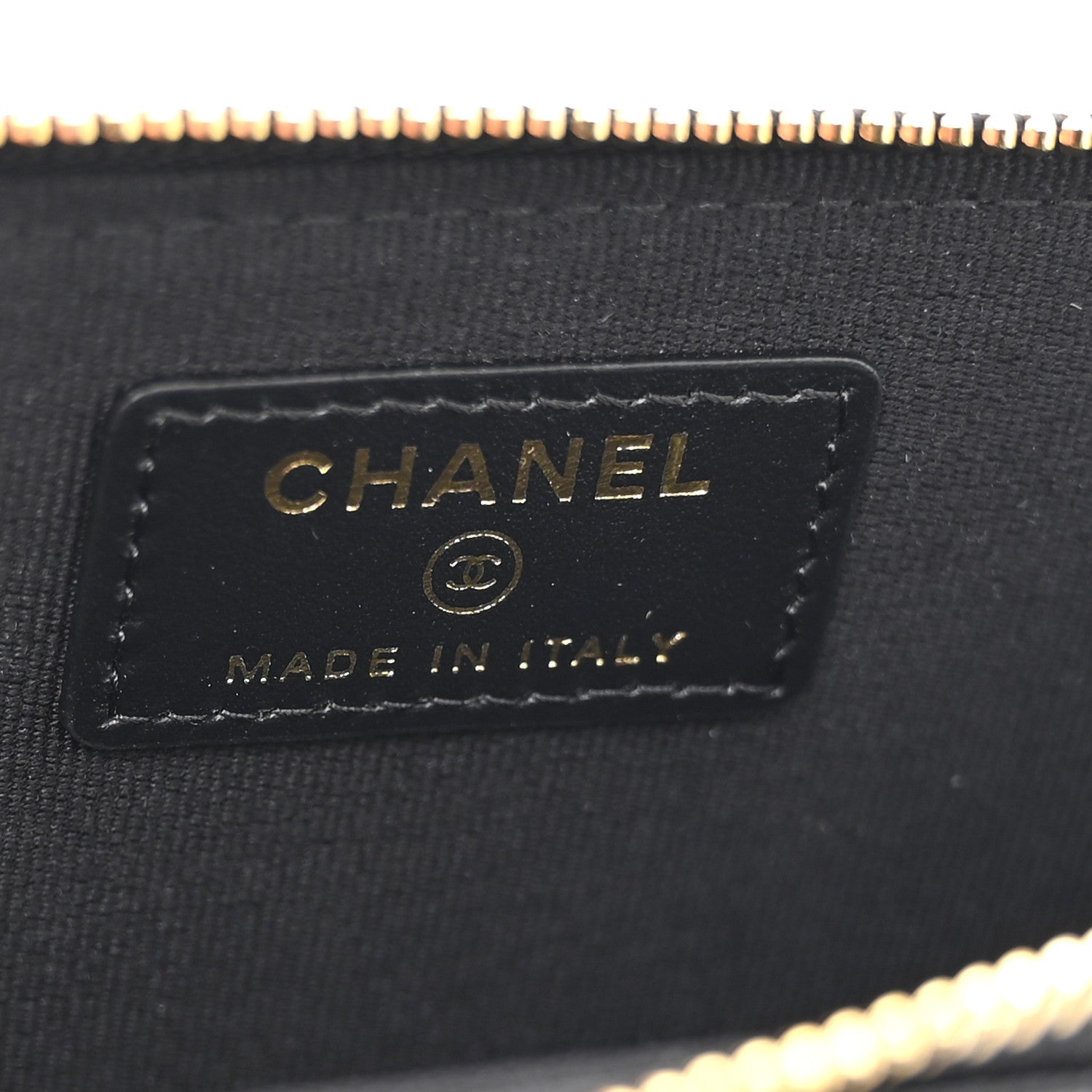 Chanel Caviar Quilted Crystal CC Zip Around Card Holder Black 6 of 9