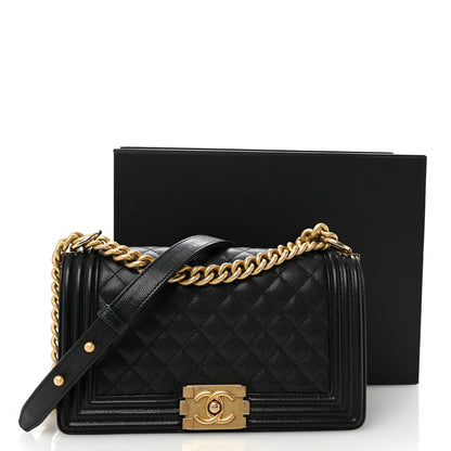 Chanel Caviar Quilted Medium Boy Flap Black 11 of 11