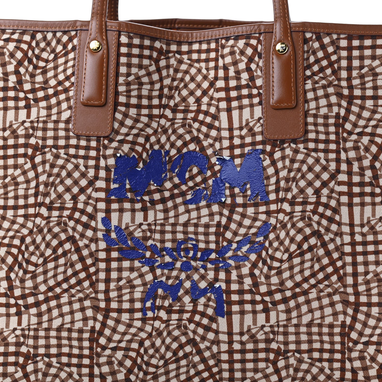 MCM Visetos Medium Liz Reversible Shopper Tote Cognac 14 of 15