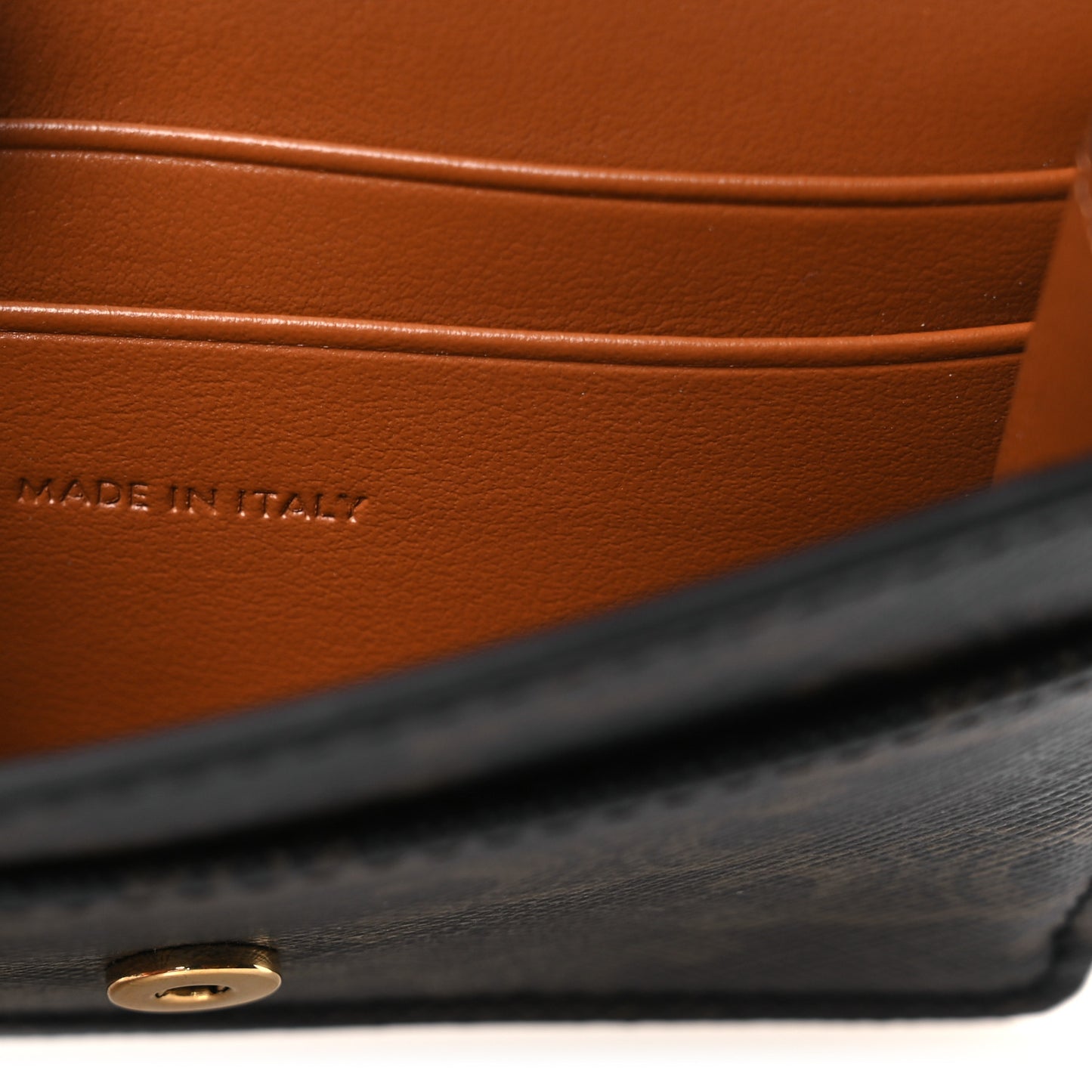 Triomphe Canvas Calfskin Flap Card Holder Tan