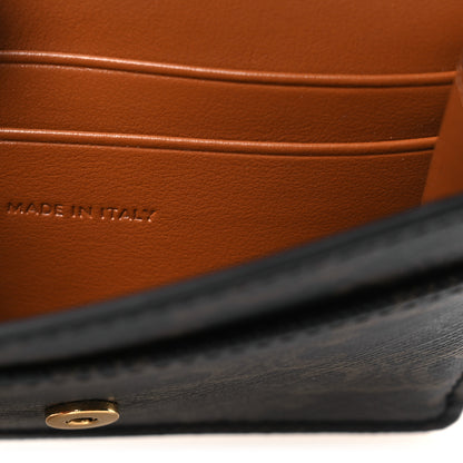 Celine Triomphe Canvas Calfskin Flap Card Holder Tan 7 of 9