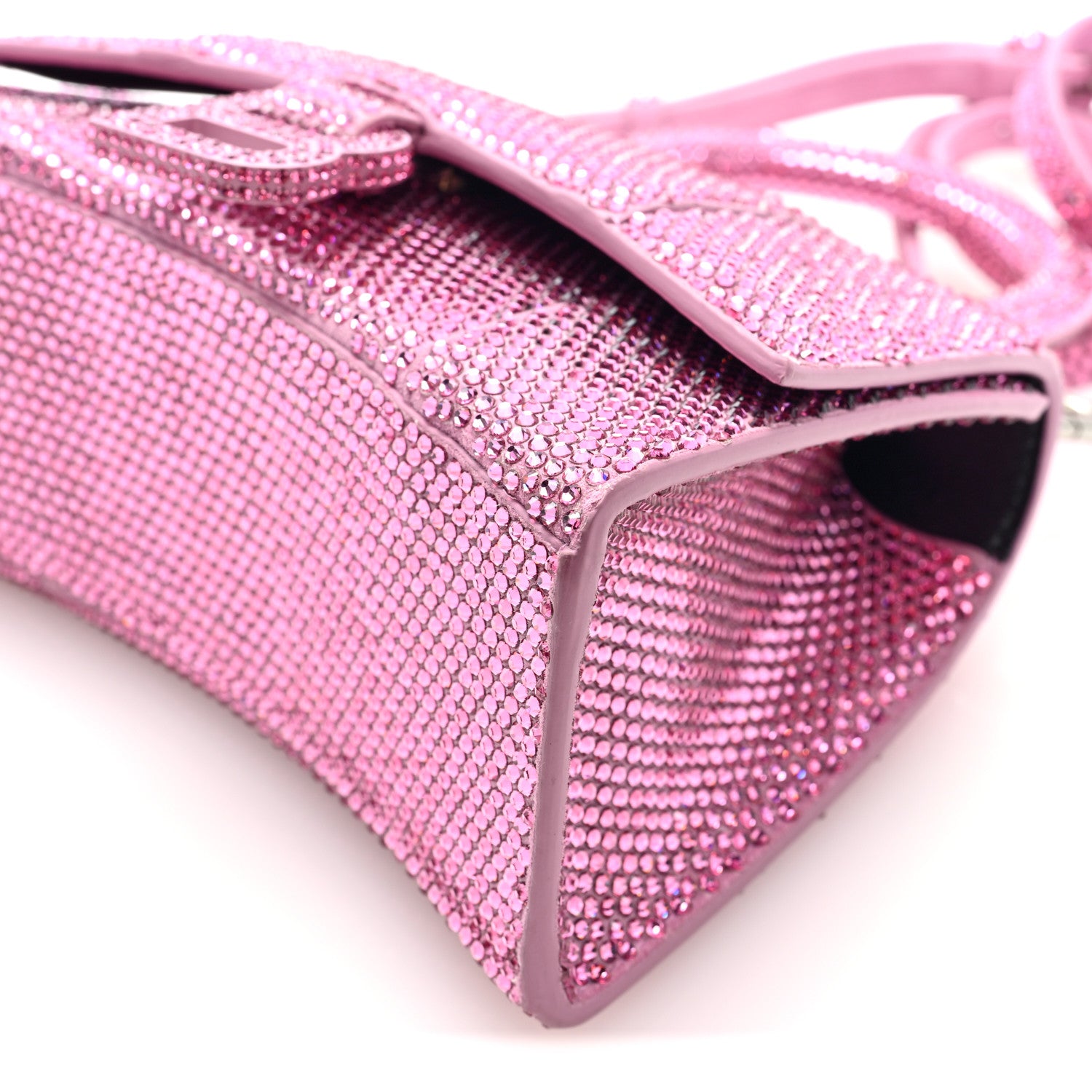 Balenciaga Strass Suede Hourglass Top Handle Bag XS Pink 9 of 9