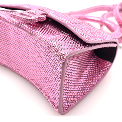Balenciaga Strass Suede Hourglass Top Handle Bag XS Pink 9 of 9