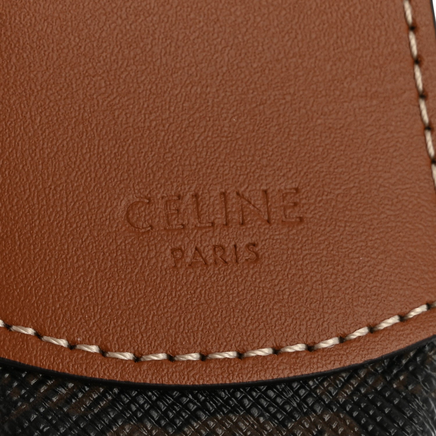 Celine Calfskin Triomphe Canvas Small Heloise Shoulder Bag Tan 6 of 13
