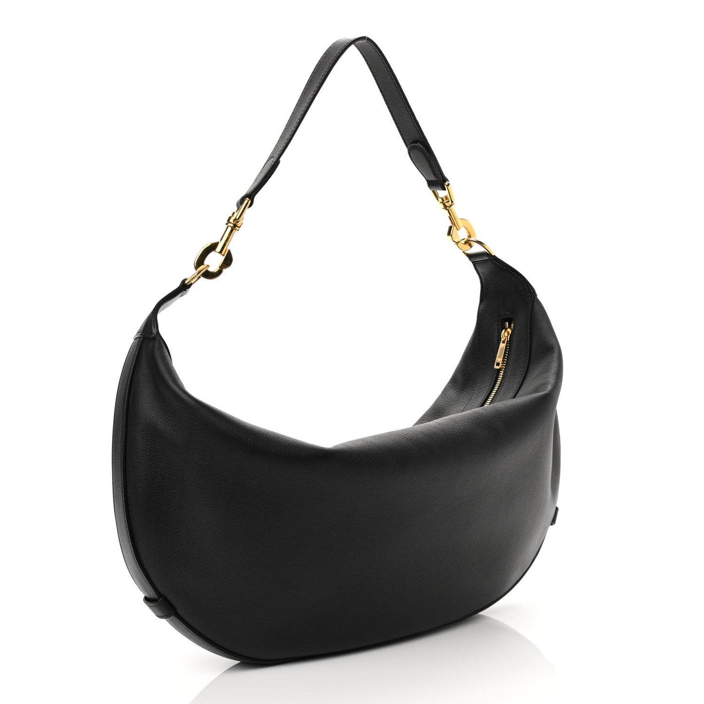 Supple Calfskin Medium Strap Leandre Shoulder Bag Black