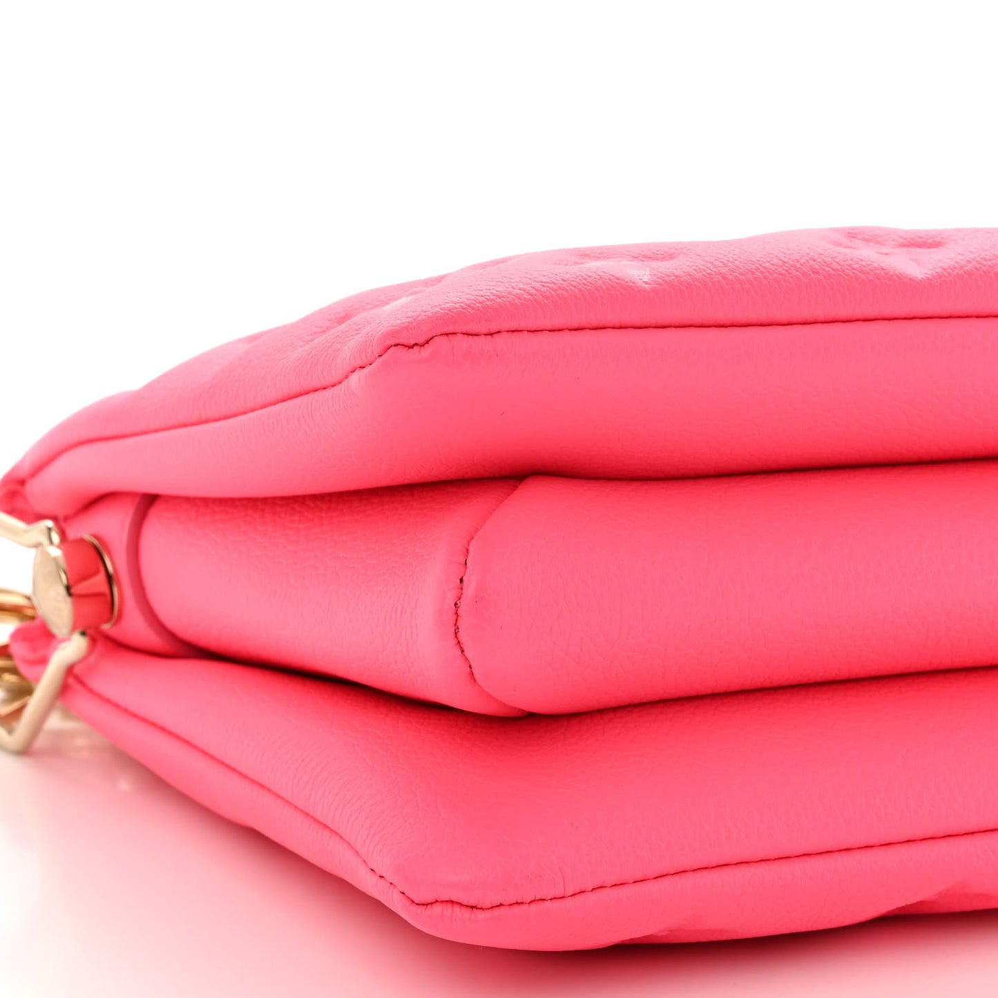 Calfskin Embossed Monogram Coussin BB Rose Fluo