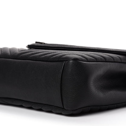 Saint Laurent Sheepskin Matelasse Chevron Monogram Large College Satchel Black 7 of 11