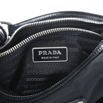 Prada Tessuto Nylon Calfskin Hobo Black 6 of 10