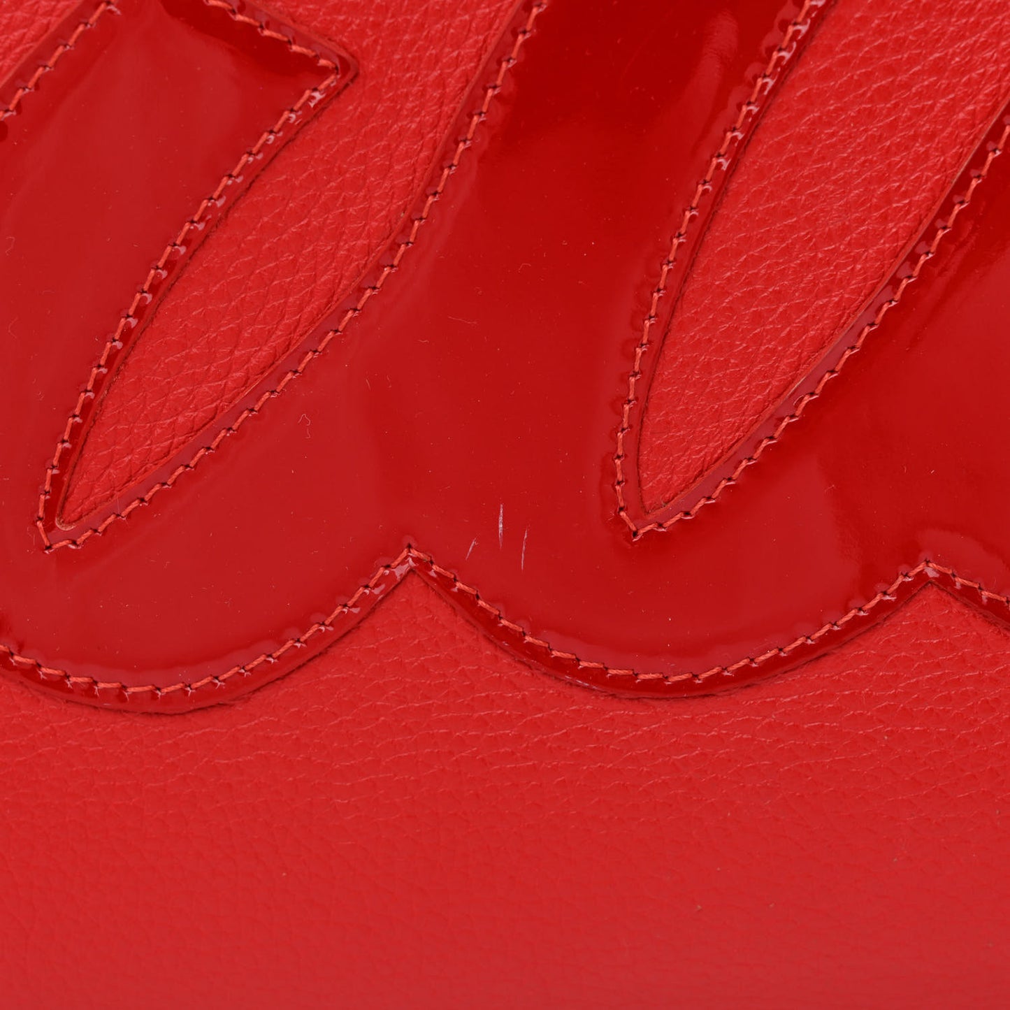 Calfskin Patent Logo Spikes East West Cabata Tote Red