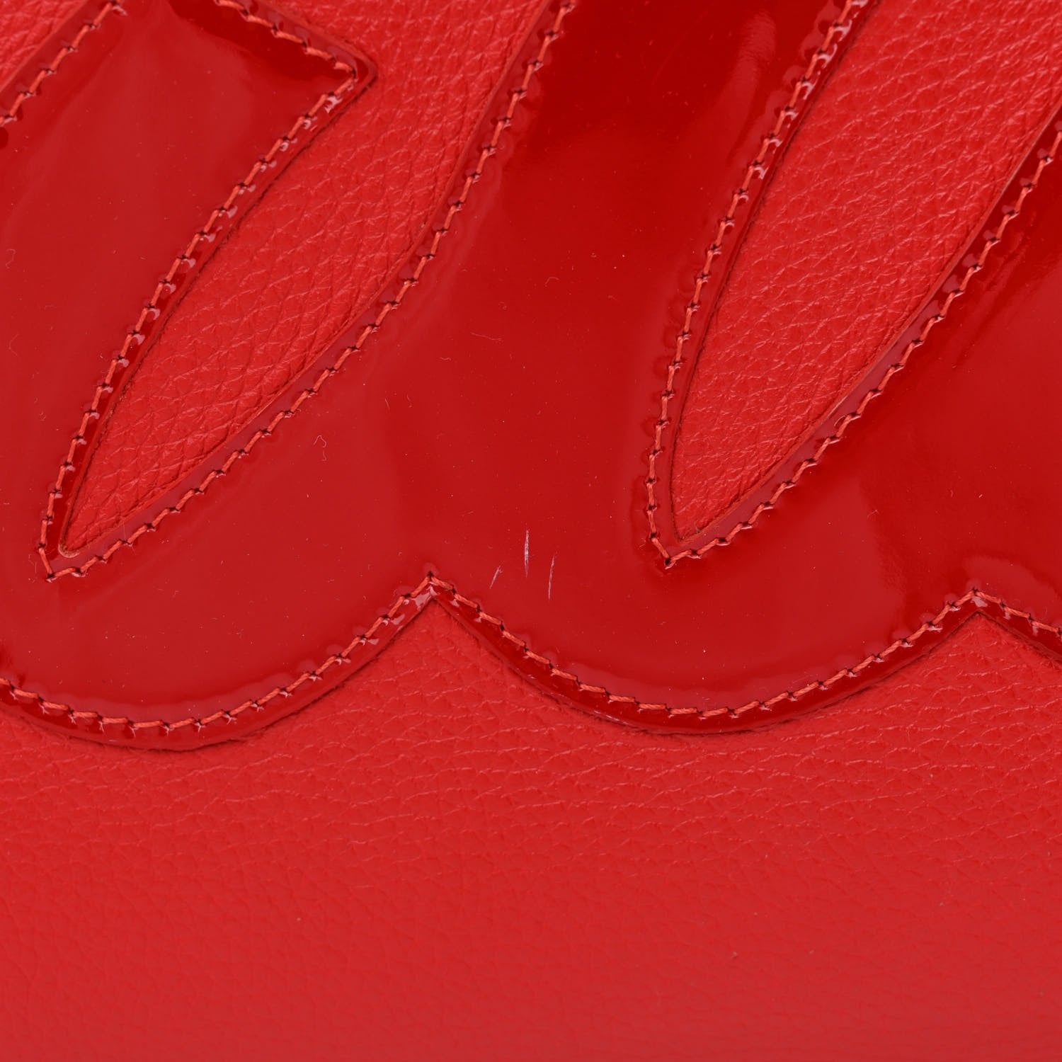 Christian Louboutin Calfskin Patent Logo Spikes East West Cabata Tote Red 18 of 20