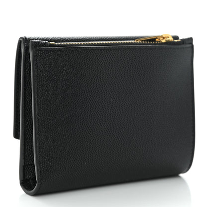 Saint Laurent Grain De Poudre Monogram Bi-Fold Wallet Black 3 of 11