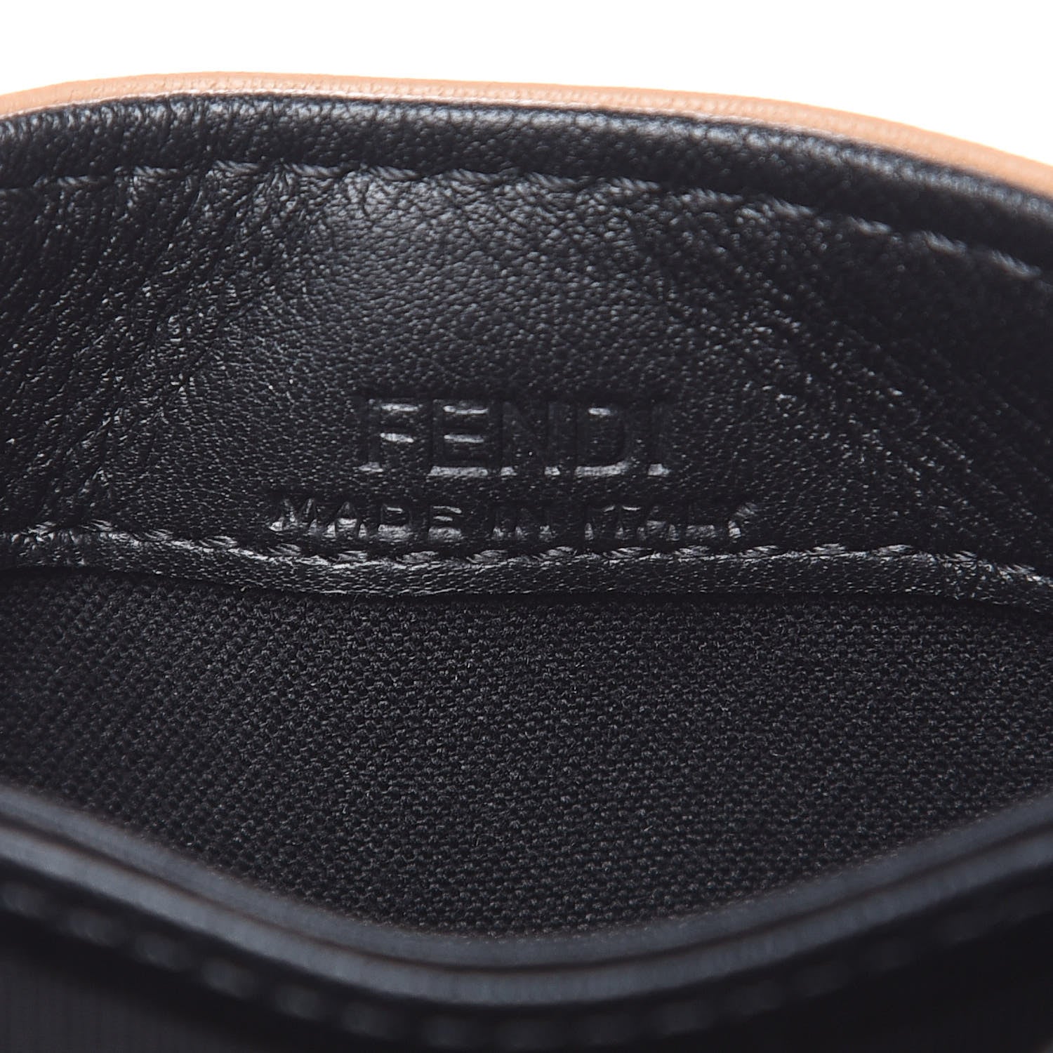 Fendi Vitello Dolce Bi-Color Gusseted Card Holder Cuoio 6 of 7