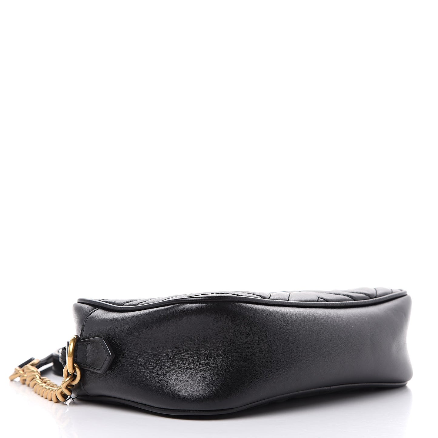 Calfskin Matelasse Small GG Marmont Chain Shoulder Bag Black